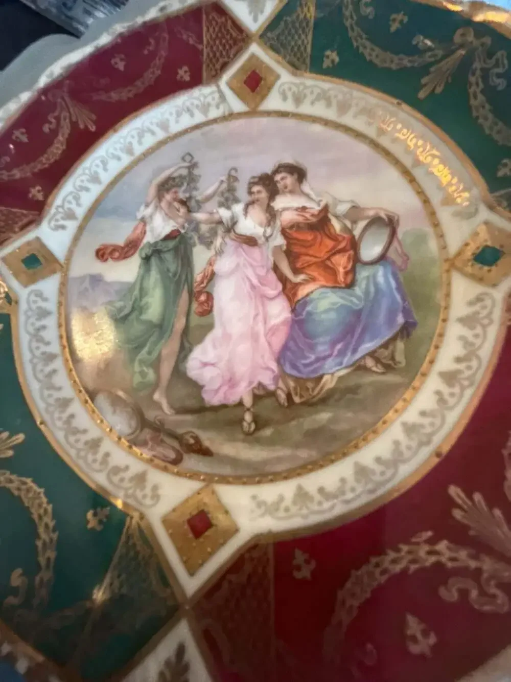 Erdmann Schlegelmilch Prov Saxe Porcelain Gilt Plate
